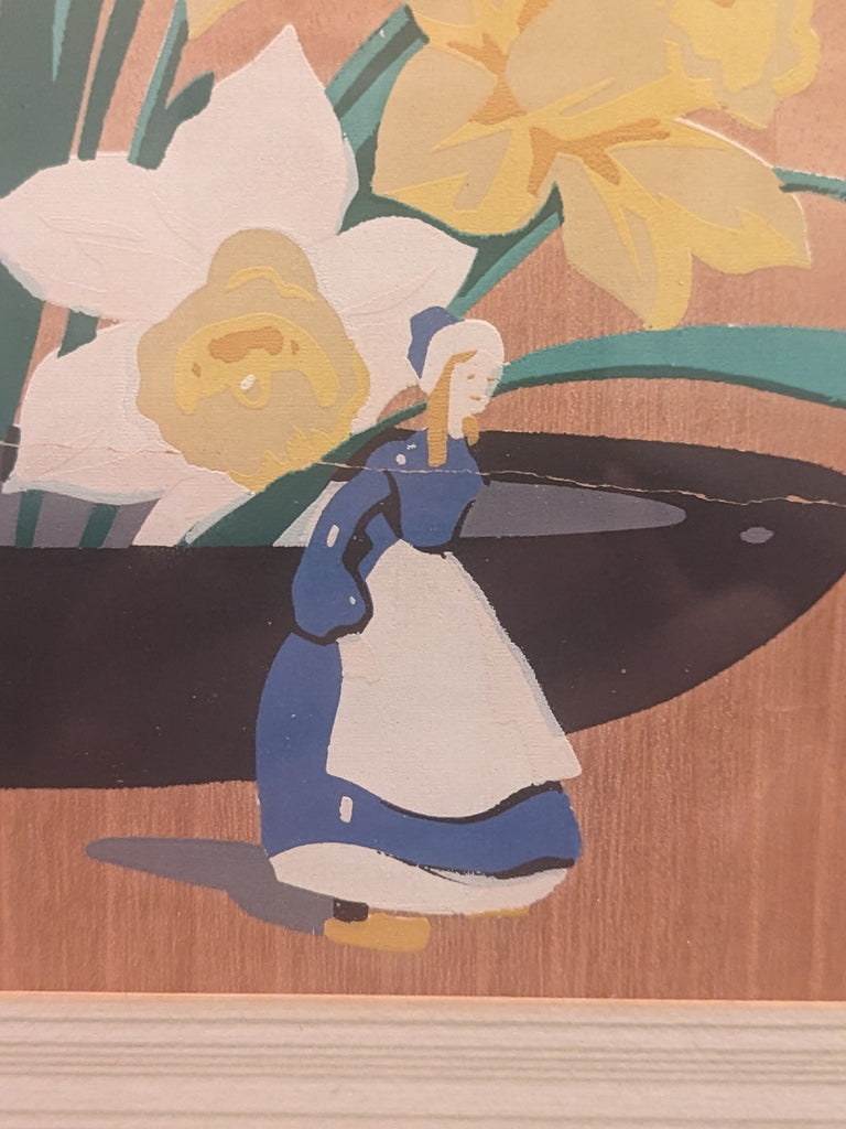 "Daffodils with Delft Figurine" - Alfred J. Casson